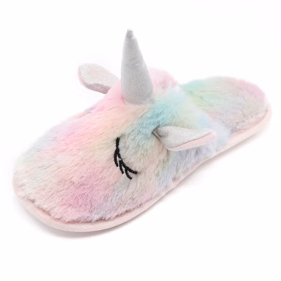 Women Lovely Unicorn Plush Home Slippers Novel Fashion Non